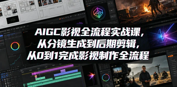 AIGC影视全流程实战课:从分镜生成到后期剪辑,零基础完成影视制作插图 AIGC影视全流程实战课:从分镜生成到后期剪辑,零基础完成影视制作插图