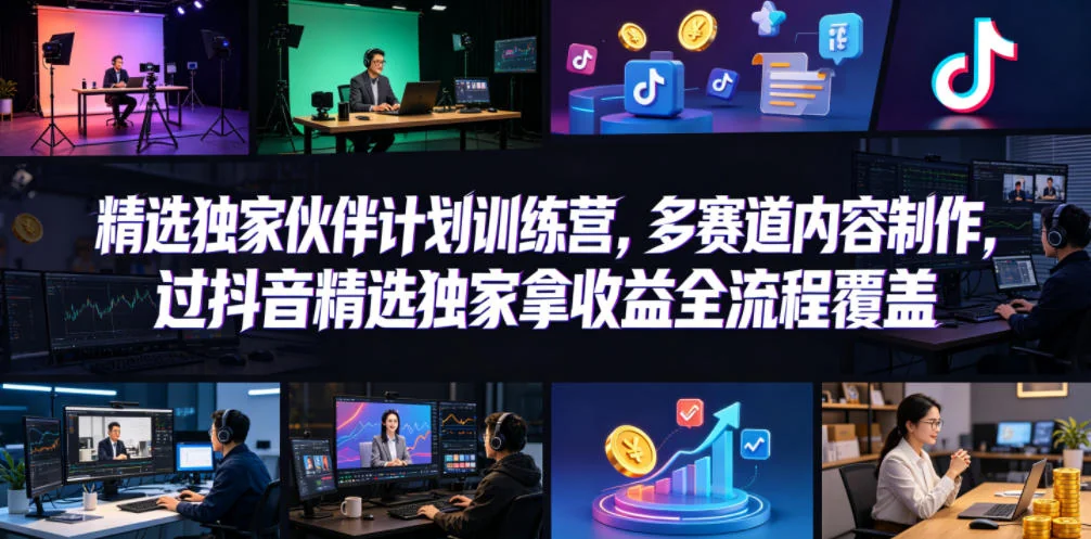 小豁食堂精选伙伴计划训练营：多赛道内容制作，抖音独家收益全流程指南插图