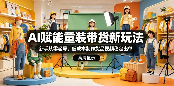 AI童装带货新玩法：新手零成本起号，高效制作视频稳定出单指南插图