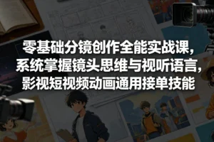 零基础分镜创作实战课：系统掌握镜头思维与视听语言，影视短视频动画接单必备技能