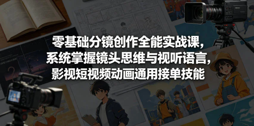 零基础分镜创作实战课：系统掌握镜头思维与视听语言，影视短视频动画接单必备技能插图
