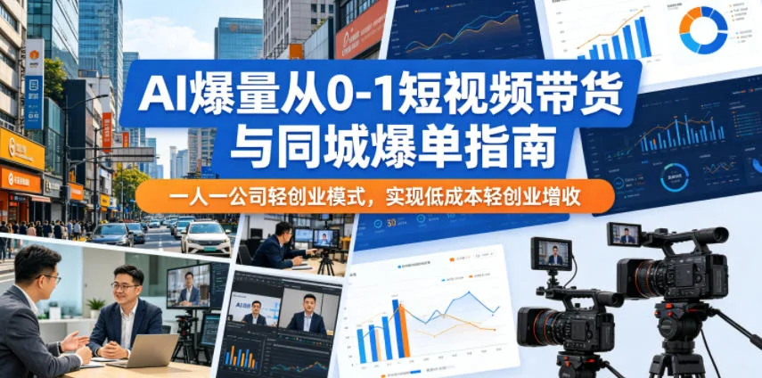 AI短视频带货与同城爆单指南：一人公司轻创业，低成本实现增收插图