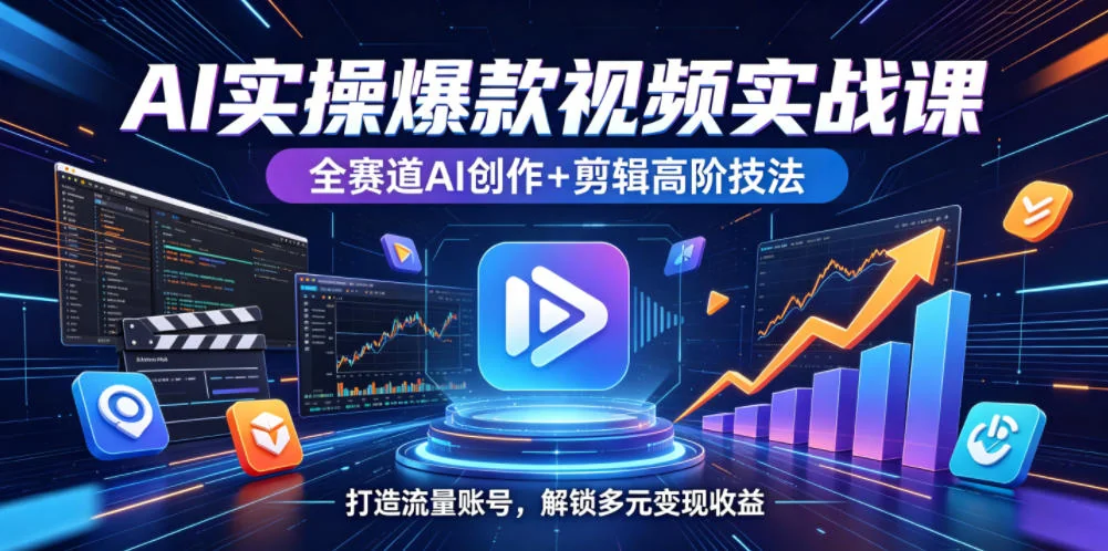 AI实战课:全赛道AI创作+高阶剪辑技巧,快速打造流量账号,实现多元变现收益插图 AI实战课:全赛道AI创作+高阶剪辑技巧,快速打造流量账号,实现多元变现收益插图