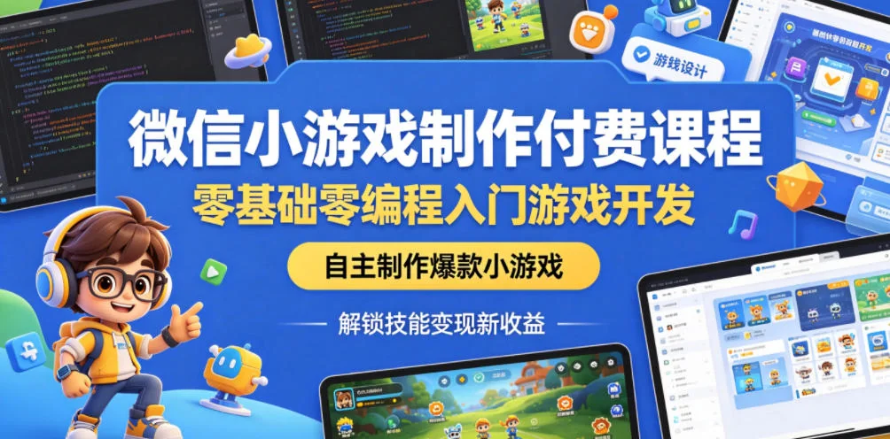 零基础入门微信小游戏开发:零编程制作爆款游戏,技能变现新路径插图 零基础入门微信小游戏开发:零编程制作爆款游戏,技能变现新路径插图
