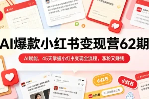 AI赋能小红书变现营62期：45天掌握全流程，涨粉赚钱双突破（2026年5月）