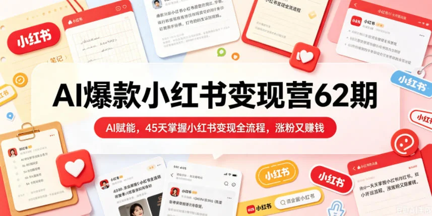 AI赋能小红书变现营62期：45天掌握全流程，涨粉赚钱双突破（2026年5月）插图