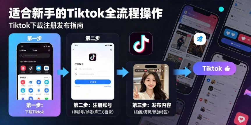TikTok新手必看:下载注册到发布视频,全流程操作指南插图 TikTok新手必看:下载注册到发布视频,全流程操作指南插图