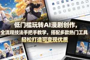 零基础AI漫剧创作全流程教学：手把手搭配热门工具，轻松打造可变现优质作品