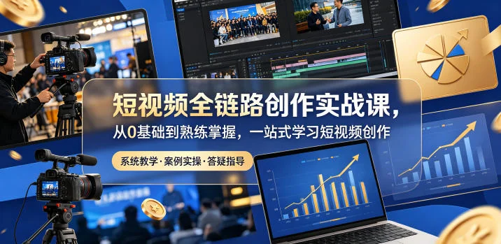 短视频全链路创作实战课：零基础到精通，一站式掌握短视频制作技巧插图