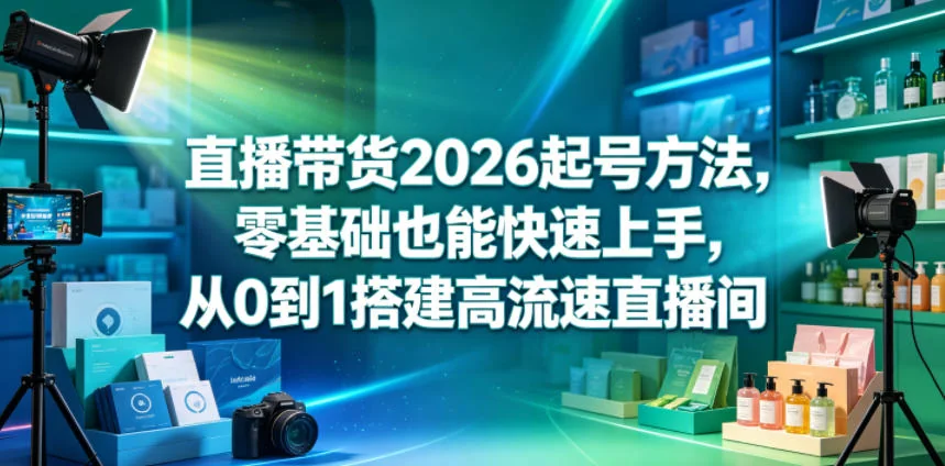 2026直播带货起号全攻略:零基础快速上手,从0到1搭建高流速直播间插图 2026直播带货起号全攻略:零基础快速上手,从0到1搭建高流速直播间插图