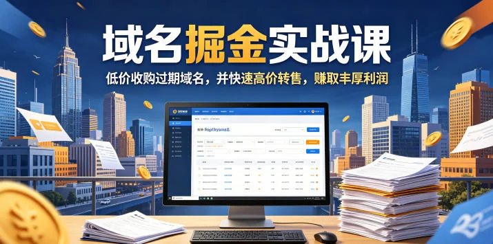 域名交易掘金实战课:低价收购过期域名,高价转售赚取利润(双语字幕)插图 域名交易掘金实战课:低价收购过期域名,高价转售赚取利润(双语字幕)插图