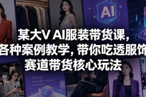 某大V亲授AI服装带货课：案例教学+核心玩法，带你吃透服饰赛道
