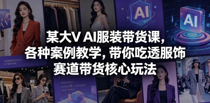 某大V亲授AI服装带货课:案例教学+核心玩法,带你吃透服饰赛道插图 某大V亲授AI服装带货课:案例教学+核心玩法,带你吃透服饰赛道插图