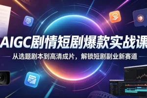 AIGC剧情短剧实战课：从选题到高清成片，解锁副业新赛道