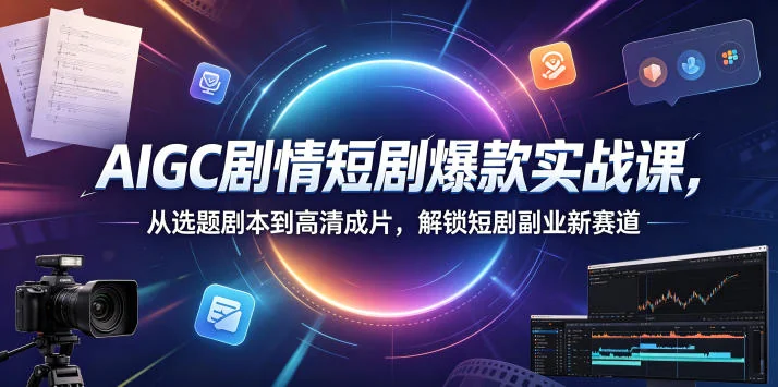 AIGC剧情短剧实战课:从选题到高清成片,解锁副业新赛道插图 AIGC剧情短剧实战课:从选题到高清成片,解锁副业新赛道插图