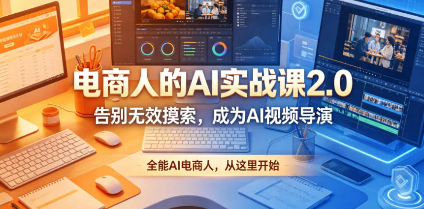 AI电商实战课2.0:告别无效摸索,学会AI视频导演技巧,打造全能电商人插图 AI电商实战课2.0:告别无效摸索,学会AI视频导演技巧,打造全能电商人插图