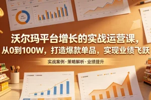 沃尔玛平台运营实战:从0到100W打造爆款单品,实现业绩增长
