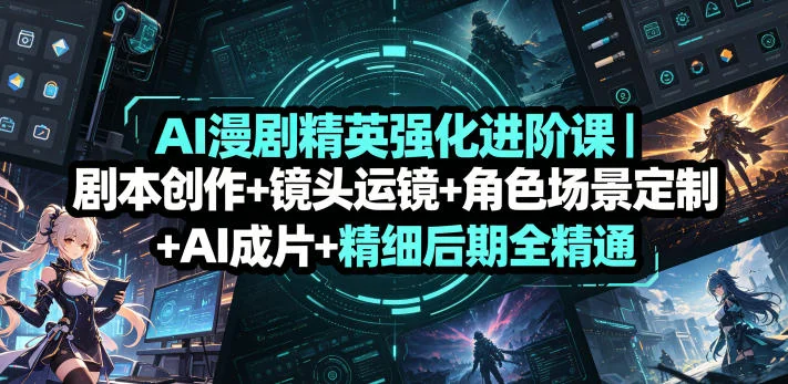 AI漫剧进阶实战课:剧本创作+镜头运镜+角色场景定制+AI成片+后期全精通插图 AI漫剧进阶实战课:剧本创作+镜头运镜+角色场景定制+AI成片+后期全精通插图