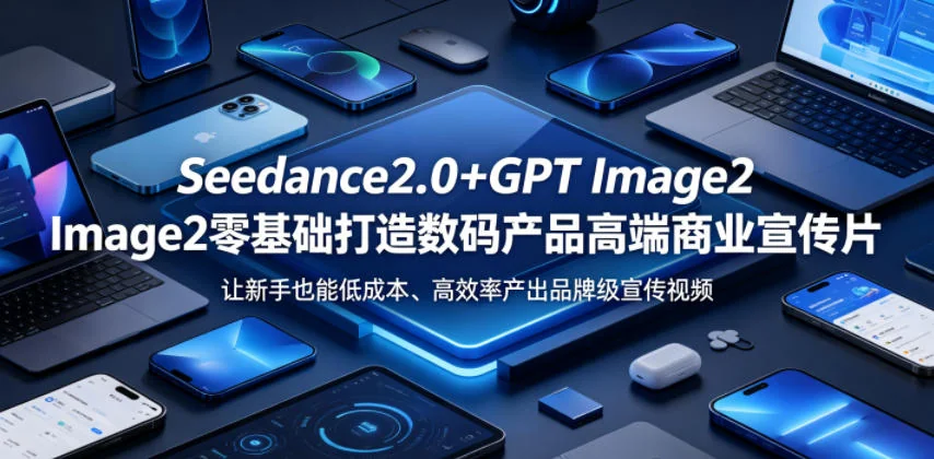 零基础用Seedance2.0+GPT Image2制作数码产品高端商业宣传片,低成本高效产出品牌级视频插图 零基础用Seedance2.0+GPT Image2制作数码产品高端商业宣传片,低成本高效产出品牌级视频插图