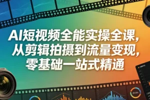 AI短视频实操全课：零基础学剪辑拍摄，一站式流量变现指南