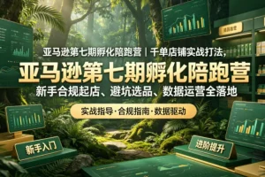 亚马逊孵化陪跑营:新手合规起店、避坑选品与数据运营实战指南