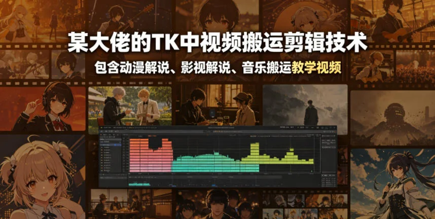 TK中视频搬运剪辑全攻略:动漫解说、影视解说与音乐搬运教学插图 TK中视频搬运剪辑全攻略:动漫解说、影视解说与音乐搬运教学插图