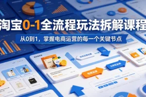 淘宝0-1全流程玩法拆解:从入门到精通,掌握电商运营关键节点