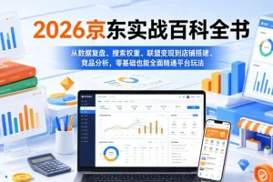 2026京东运营实战指南:零基础精通数据复盘、搜索权重、联盟变现与店铺搭建