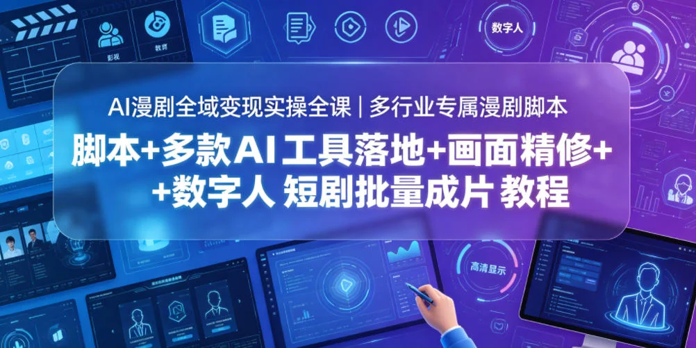 AI漫剧变现实操全课:多行业脚本+AI工具+画面精修+数字人短剧批量成片教程插图 AI漫剧变现实操全课:多行业脚本+AI工具+画面精修+数字人短剧批量成片教程插图