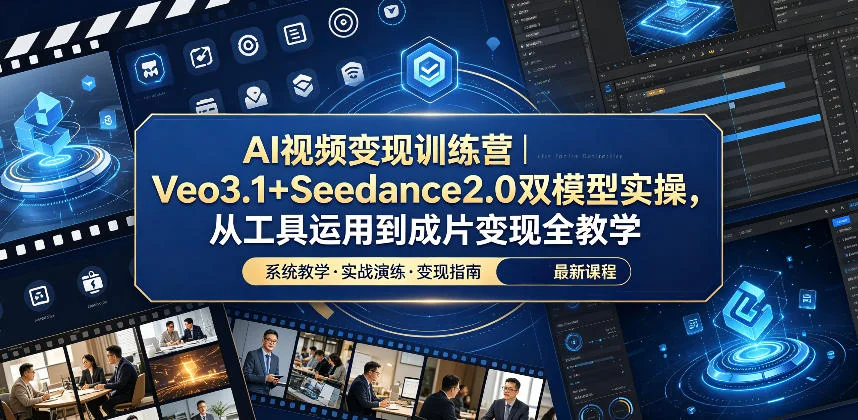 AI视频变现训练营:Veo3.1+Seedance2.0双模型实操,从工具入门到成片变现全攻略插图 AI视频变现训练营:Veo3.1+Seedance2.0双模型实操,从工具入门到成片变现全攻略插图