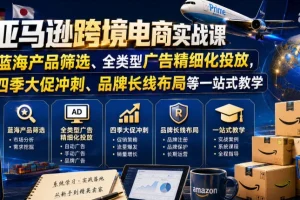 亚马逊跨境电商实战课：蓝海选品+广告投放+大促冲刺+品牌布局一站式教学