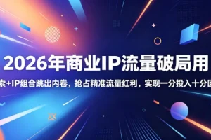 2026商业IP流量破局：搜索+IP组合策略，精准获客抢占红利，高效回报