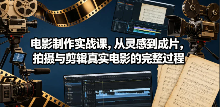 电影制作实战课:从灵感到成片,完整拍摄与剪辑真实电影全流程【中英双语字幕】插图 电影制作实战课:从灵感到成片,完整拍摄与剪辑真实电影全流程【中英双语字幕】插图