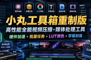 小丸工具箱重制版:高性能全能视频压缩与媒体处理工具,支持硬件加速、批量任务、LUT调色与字幕封装