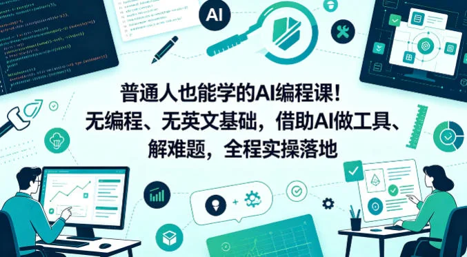 零基础也能学!AI编程实战课:无需编程英文基础,用AI做工具解难题,6月更新版插图 零基础也能学!AI编程实战课:无需编程英文基础,用AI做工具解难题,6月更新版插图