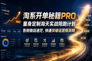 淘系开单实战陪跑计划：量身定制运营方案，突破瓶颈告别迷茫（2026版）