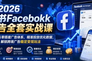 2026 Facebook广告实战课:零基础搭建广告体系,精准投放优化数据,解锁跨境稳定变现玩法