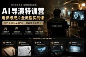 AI导演特训营：电影级AI短片全流程实战课，零基础手把手带你产出成片
