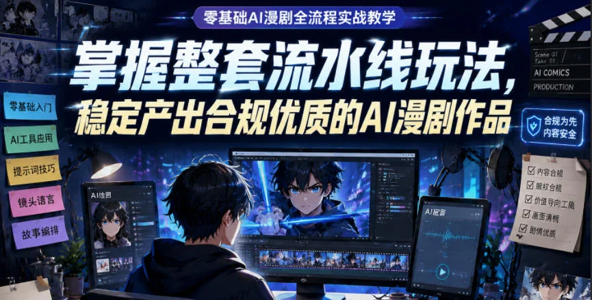 零基础AI漫剧全流程实战:从入门到稳定产出优质合规作品插图 零基础AI漫剧全流程实战:从入门到稳定产出优质合规作品插图
