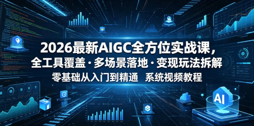 2026 AIGC实战课:全工具+多场景落地+变现玩法拆解,零基础入门到精通系统教程插图 2026 AIGC实战课:全工具+多场景落地+变现玩法拆解,零基础入门到精通系统教程插图