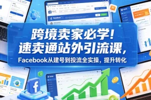 速卖通跨境卖家必看:Facebook站外引流实操课,从建号到投流提升转化