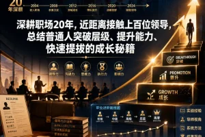 职场晋升秘籍：20年经验总结，助普通人突破层级、快速提拔（全网独家干货）
