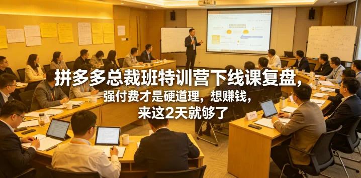 拼多多总裁班特训营线下课复盘：强付费模式解析，2天掌握盈利核心技巧插图