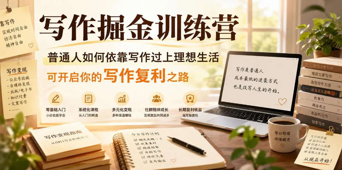 写作掘金训练营：普通人如何靠写作实现复利，开启理想生活（2024年6月更新）插图