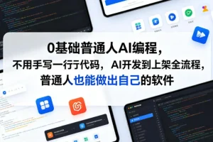 0基础入门AI编程：无需手写代码，从开发到上架全流程，普通人也能做出自己的软件