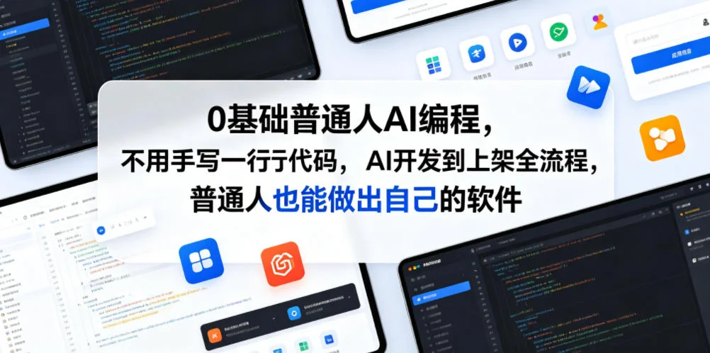 0基础入门AI编程：无需手写代码，从开发到上架全流程，普通人也能做出自己的软件插图