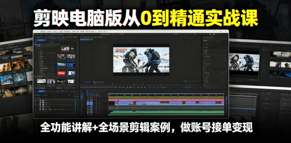 剪映电脑版从入门到精通：全功能讲解+全场景案例，账号运营接单变现实战课插图