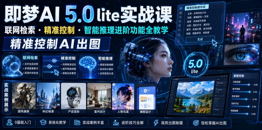 即梦AI 5.0 Lite实战课:联网检索、精准控制、智能推理进阶功能全教学插图 即梦AI 5.0 Lite实战课:联网检索、精准控制、智能推理进阶功能全教学插图
