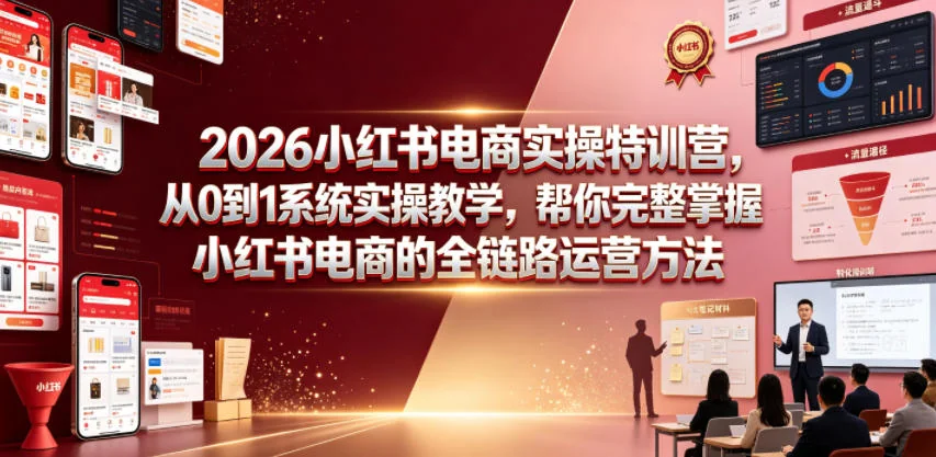 2026小红书电商实操特训营:从0到1系统教学,全链路运营方法详解插图 2026小红书电商实操特训营:从0到1系统教学,全链路运营方法详解插图