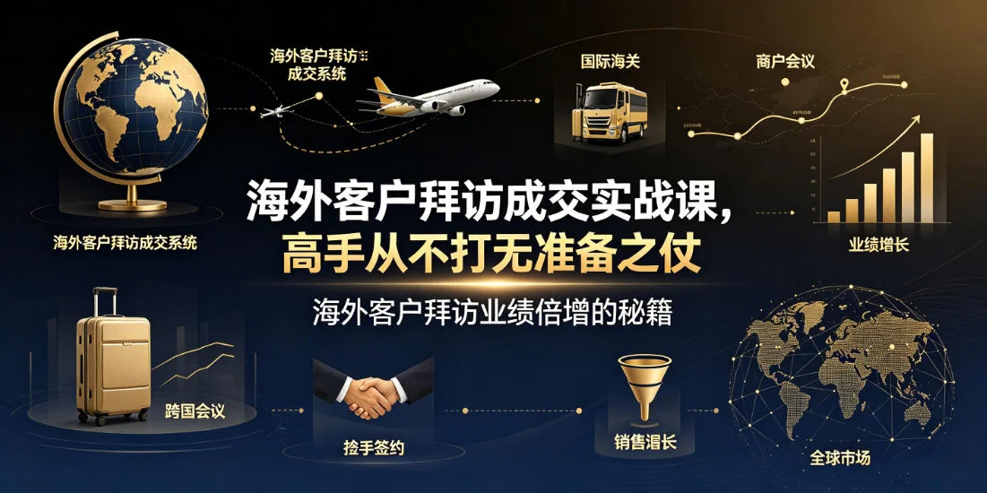 海外客户拜访成交实战课:高手准备策略与业绩倍增秘籍插图 海外客户拜访成交实战课:高手准备策略与业绩倍增秘籍插图